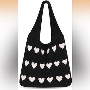 Heart Patterned Crochet Bag